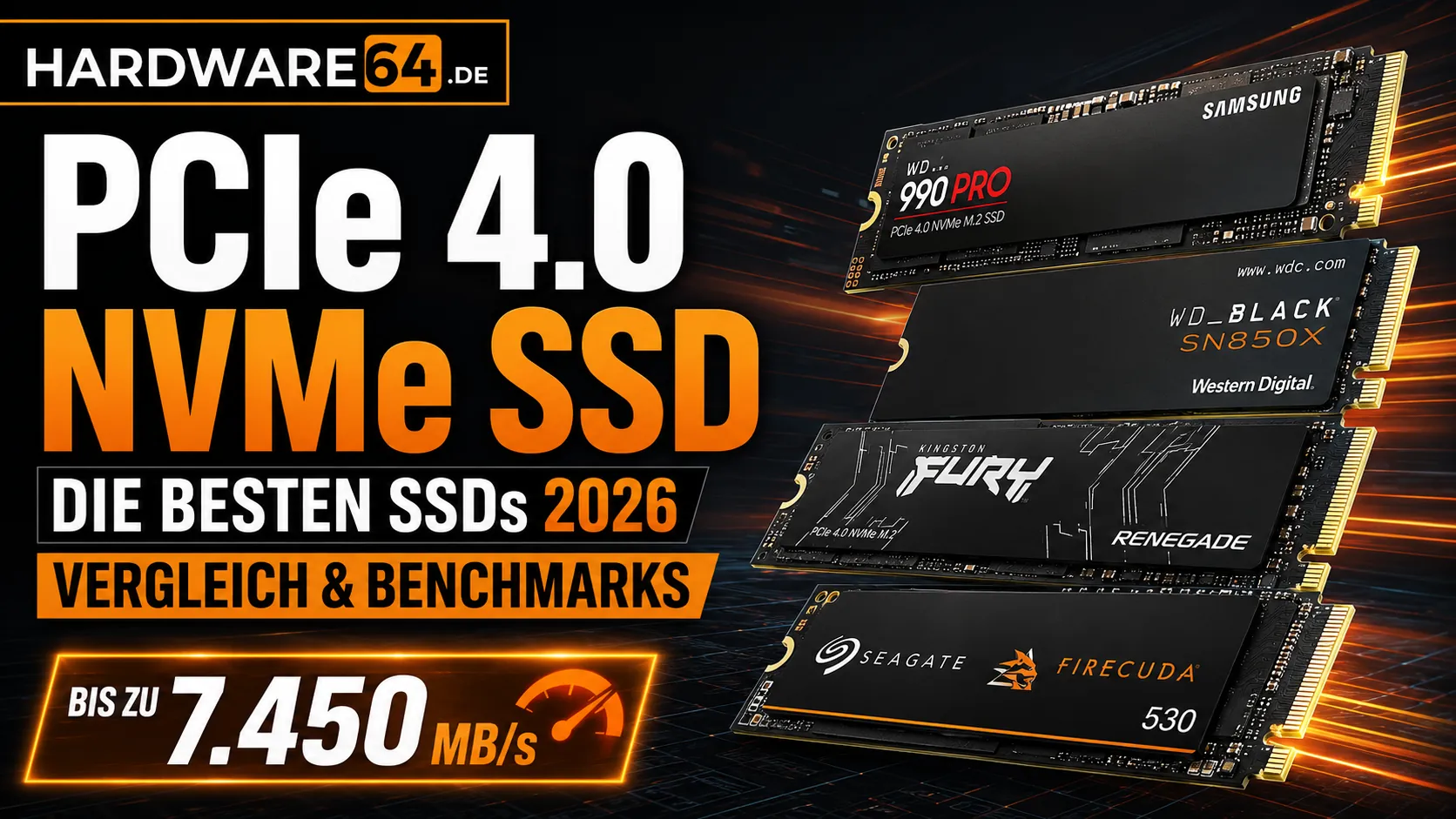 Die besten PCIe 4.0 M.2 NVMe SSDs 2026 – Vergleich & Benchmarks