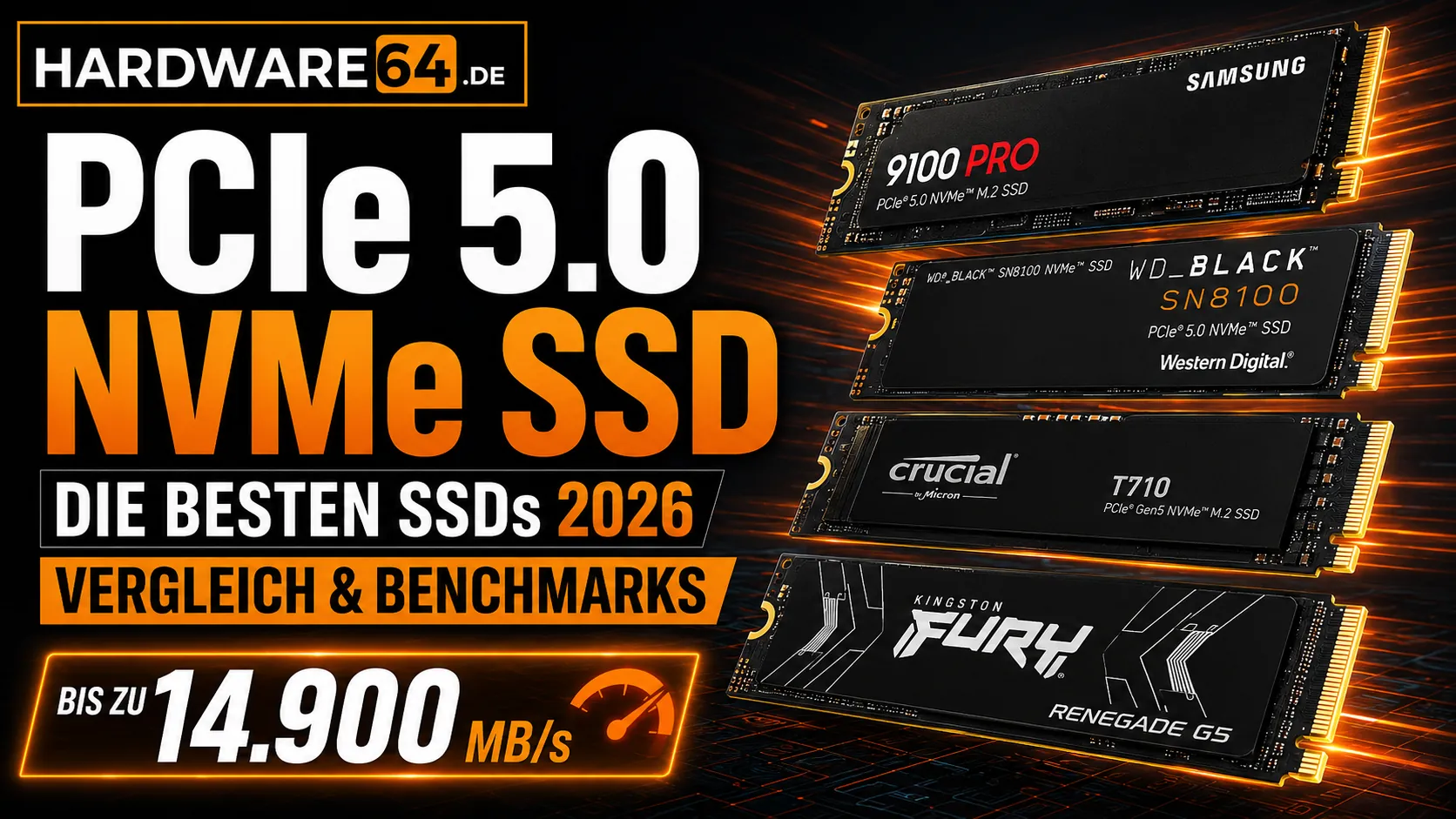 Die besten PCIe 5.0 M.2 NVMe SSDs 2026 – Vergleich & Benchmarks