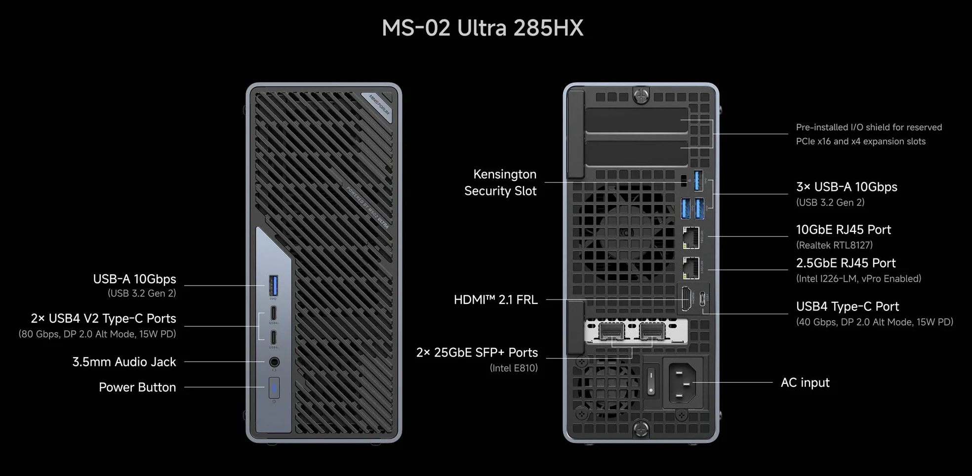 Minisforum MS-02 Ultra - Intel Ultra 9 285HX Details