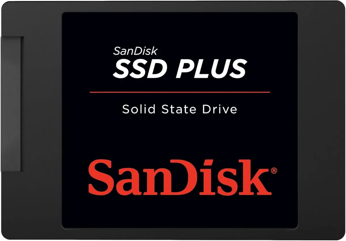 SanDisk SSD Plus interne SSD Festplatte 1 TB (schnelleres Hoch-, Herunterfahren und Laden, Lesegeschwindigkeit 535 MB/s,