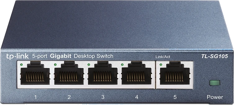 TP-Link TL-SG105 5-Ports Gigabit Netzwerk Switch Front 2